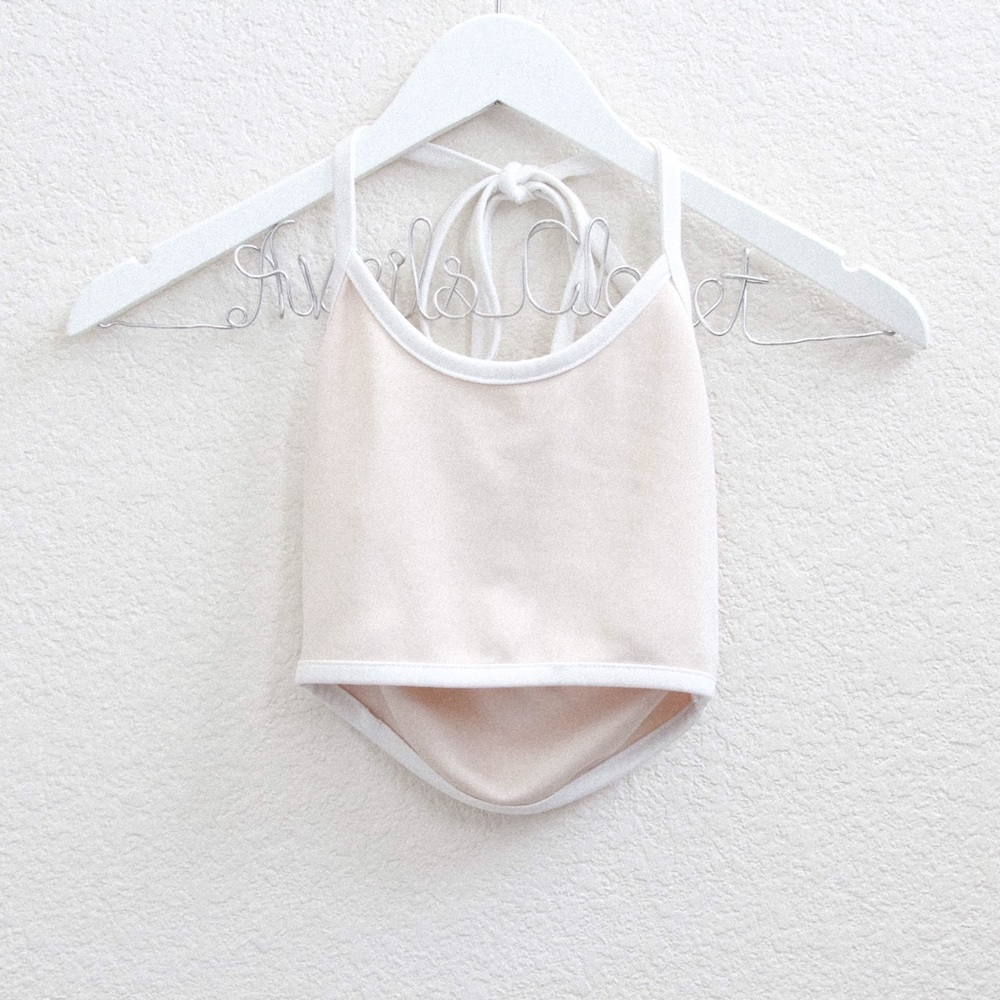 ♡ Forever 21 Beige Halter Crop Top ♡
